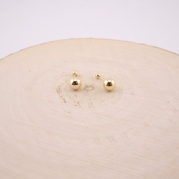 Timeless Women's 14k Gold Classic Ball Stud Petite Earrings Fashion Jewelry ** - Picture 5 of 12